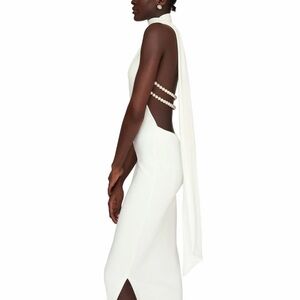Khanum Kara Dress, maxi, ivory, pearl detail